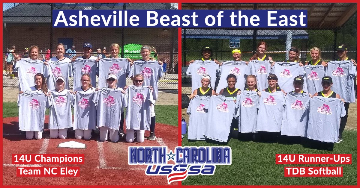 Congrats to our Asheville Beast of the East 14U Division Champion and Runner-Up teams! #USSSAFastpitch