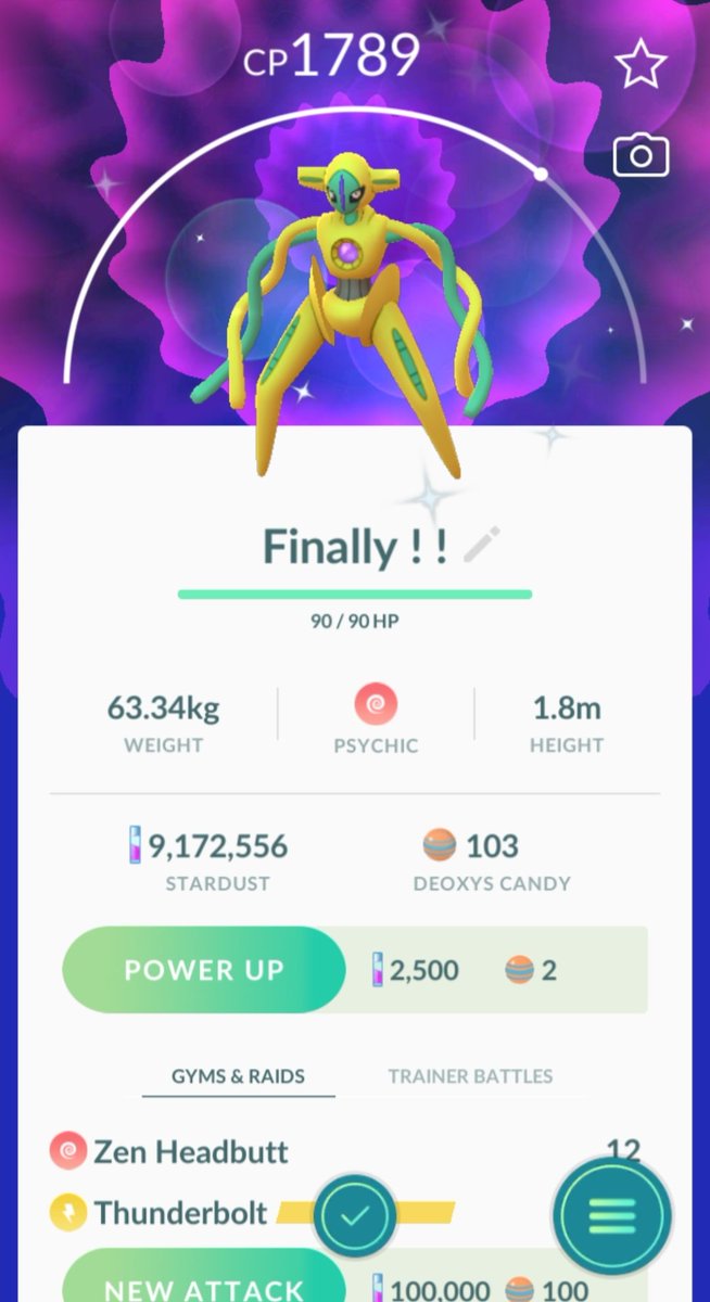 RuiMiguelPOGO's tweet photo. Finally after 34 raids I got my Deoxys Shiny ✨ Now I'm going to focus on getting Shiny Unown! You can send me invites when you see me online 👀⚔ #enigmaweek #PokemonGoRaidInvites #ShinyDeoxys https://t.co/vLQKcvvNqV