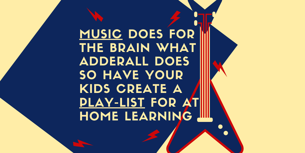 Music can help us rev up or calm down so we can focus on the task at hand. 
So, we can let our kids use that as a tool to help them focus. 
They key is to have them create a playlist that works for THEM (it may be opposite of what works for you)
#parenting #homeschooling #ADHD