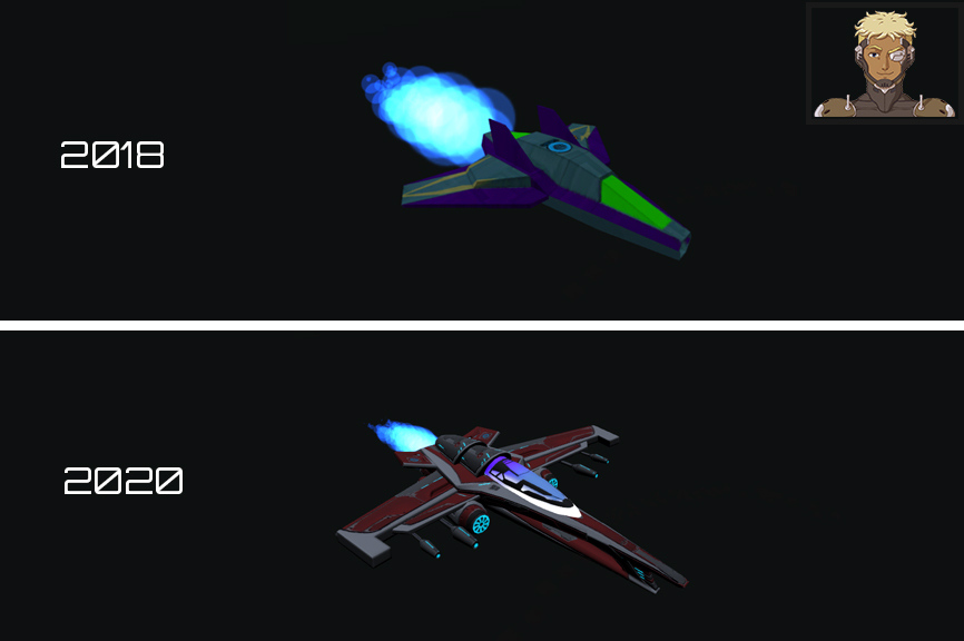 STARSHREDDERS's tweet photo. Rory's ship before and after 🙌 We've added visible weapons, new colour scheme and more texture maps. Tell us which version you prefer? 😀⁠
.⁠
.⁠
.⁠
#indiegame #gamedev #indiedev #videogames #games #indiegames #indiegamedev #unity3d #shootemup #starshredders #spaceship https://t.co/bqqatZkBBs