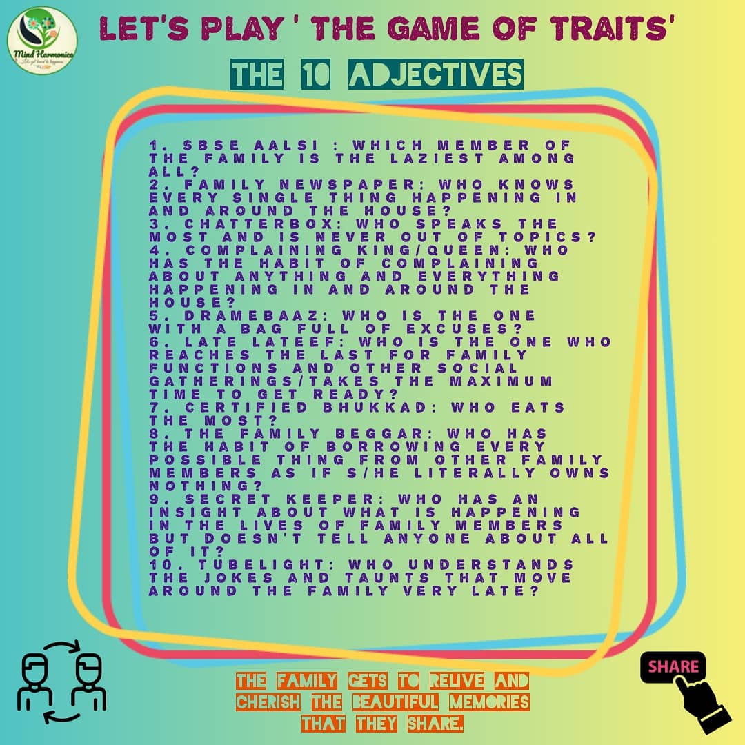 mindharmonica's tweet photo. 🌸 Let's Play 'The Game of Traits' 🌸

Let's get tuned to happiness 😊

#mindharmonica 
#mindfulness #mentalhealthawareness #mentalhealth #mentalwellness #mentalhealthmatters #positivevibes #happiness https://t.co/ls6pY5nfnb