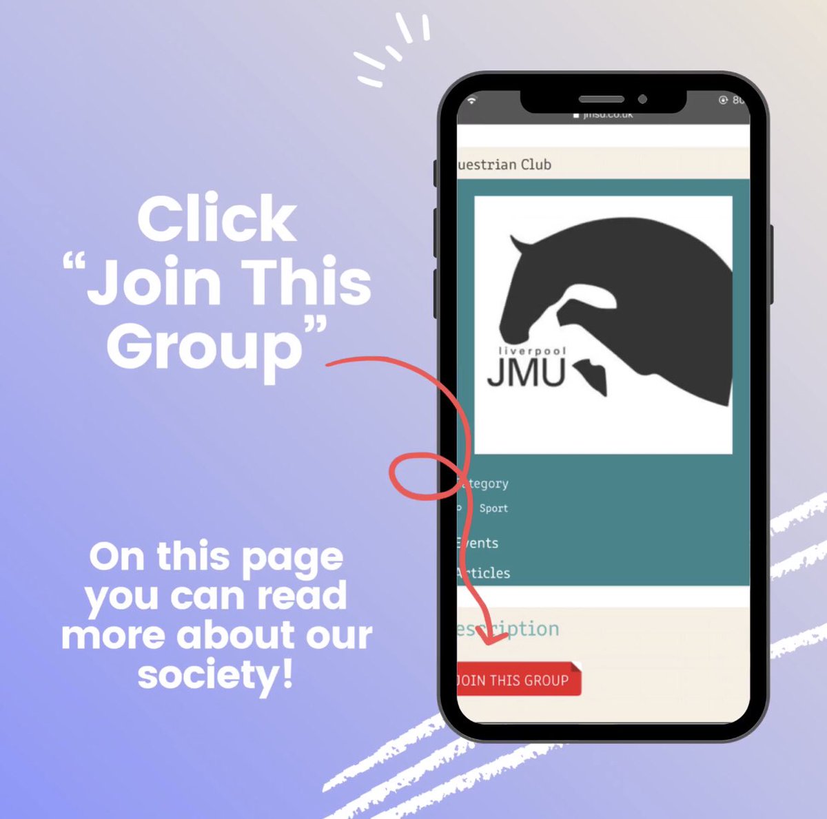 EquestrianLJMU's tweet photo. ✨CALLING ALL POTENTIAL NEW MEMBERS✨⁣
⁣
If youre considering joining us this year then register for our “I’m Interested” membership by following the steps below! More info can be found on our insta, @EquestrianLJMU https://t.co/4iBtSm1YeW