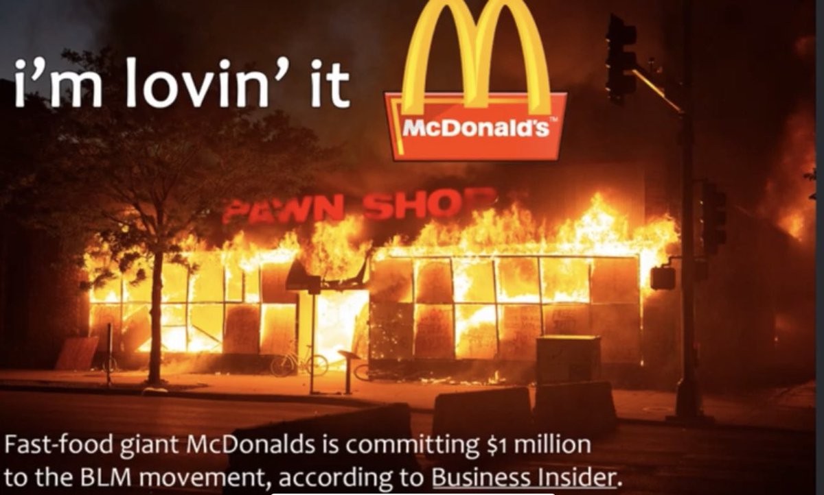 Ram_Ranch69's tweet photo. Explain this @McDonalds #BLMDomesticTerrorists https://t.co/3G9b33vdNM