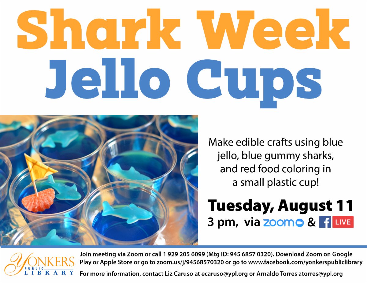 yonkerslibrary's tweet image. Are you ready to feed your appetite for shark content? We are! There will be fins and fun for the whole family, so join us! Click here to learn more about Shark Week content available at YPL and at your finger tips! #SharkWeek2020 #YonkersPublicLibrary conta.cc/33K9rfo