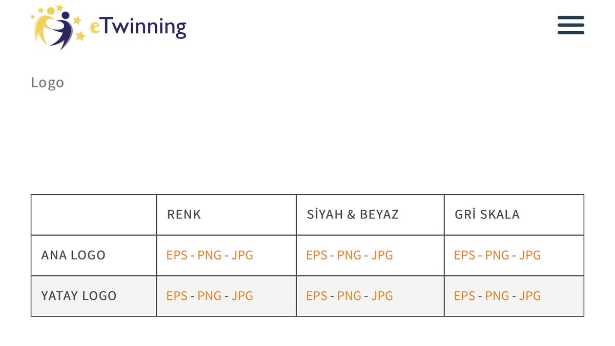 #eTwinning Kelimesinin Doğru Yazımı : 
                 ✅  eTwinning  ✅

e-twinning❌
Etwinning  ❌
E-twinning❌
etwinning  ❌
vb....❌❌❌

LOGO :
Proje çalışmalarınızda kullanabileceğiniz #eTwinning orjinal logosuna da linkten ulaşabilirsiniz⤵️

etwinning.net/tr/pub/press.h…