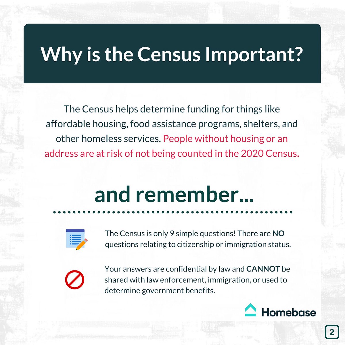 CPCA's tweet photo. Encourage patients experiencing homelessness to be counted in the #2020Census! You do not need to have an address to get counted. Patients can fill out the Census online at https://t.co/Qp6vONa6Lq or by phone at 844-330-2020. #MyHealthCounts #NHCW20 https://t.co/NFXoVorSVG