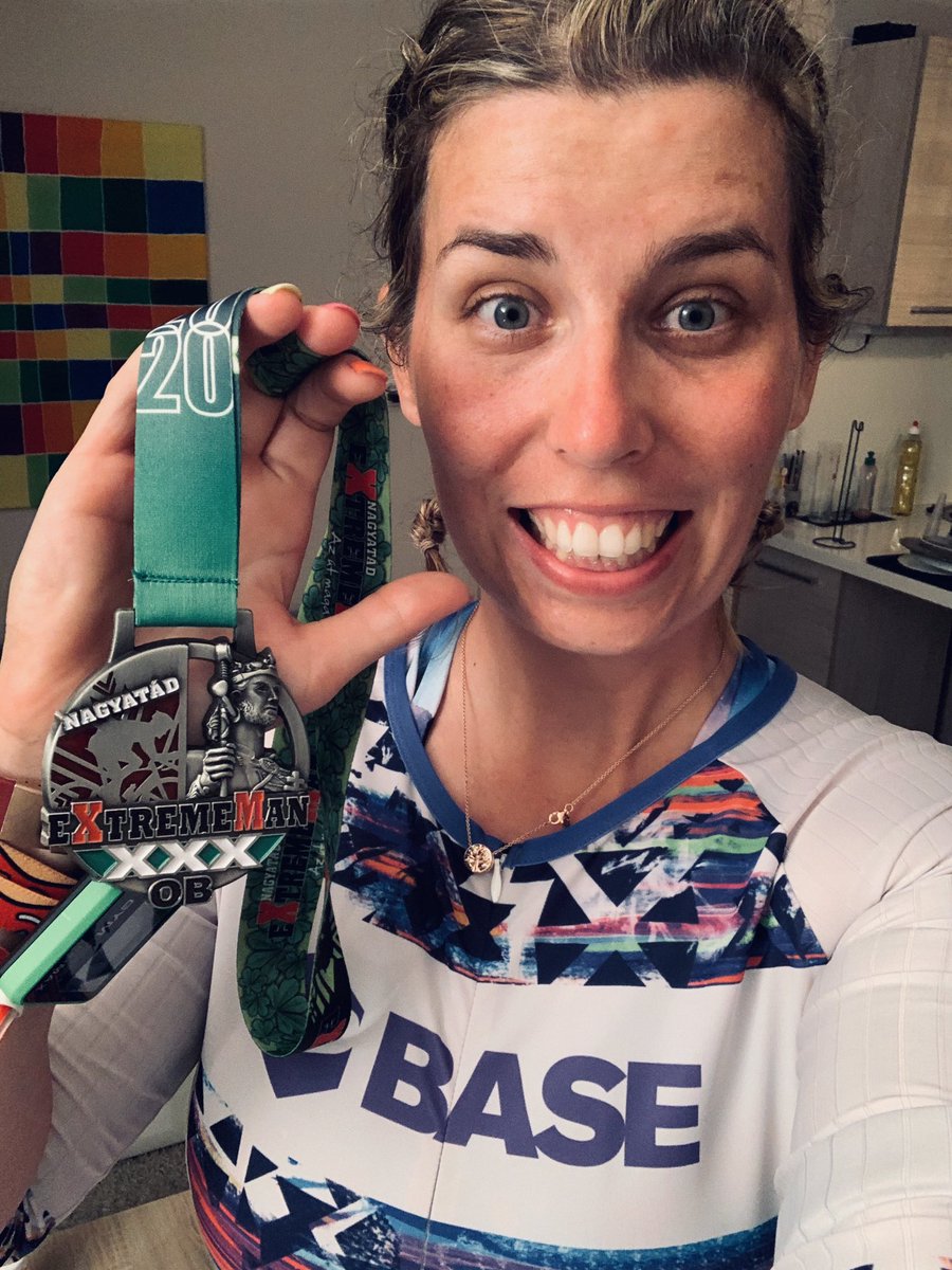 gabi_runs's tweet photo. Isn’t it #medalmonday ? Yeah it is 🥳
My first ever triathlon and I definitely gone for the big one. 
Super chuffed with my 6hr 30mins 112mile bike ride.Specially when it was crazy hot , well over 30 Celsius. #longdistancetriathlon #ironman #extrememan @BasePerformance #triathlon https://t.co/0mlgQpLJgH