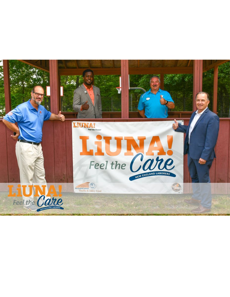 LIUNANewEngland's tweet photo. The New England Laborers are proud to continue our partnership with the @GreaterProvYMCA  &amp; @KentCountyYMCA as they further serve and strengthen our communities.
#FeelTheCare🧡💙 https://t.co/CJCpmgg2hv