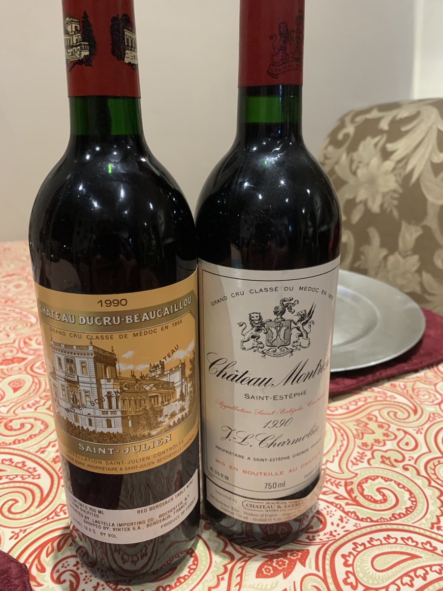 Last day I can drink before my operation on Wednesday. Treating myself with two great Bordeaux from the great vintage 1990. Cheers
