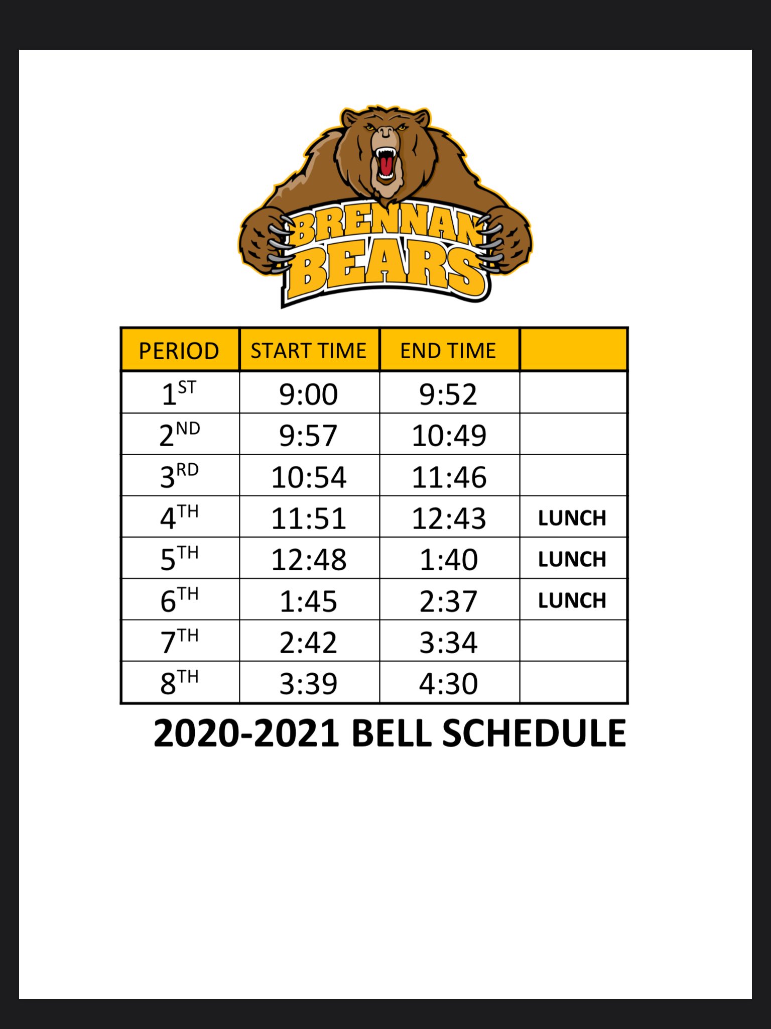 Bell Schedule & A/B Day Calendar – Arsenal Technical High School