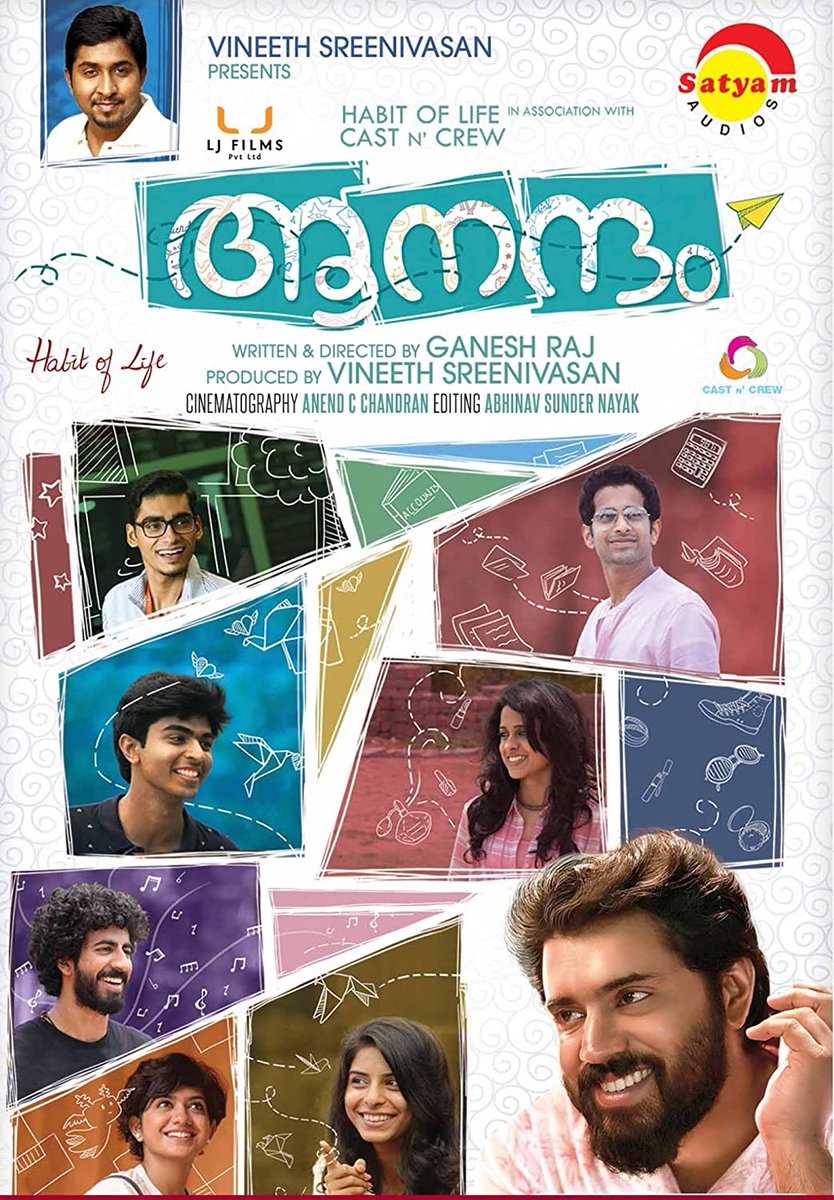 18. Anandam (lit trans. Joy)- comeduy, friendship, coming of age- about a group of seven friends who go to Goa for a class trip and how this trip changes their perspectives on friendship etc.- cast have great chemistry and they're all very close to this day