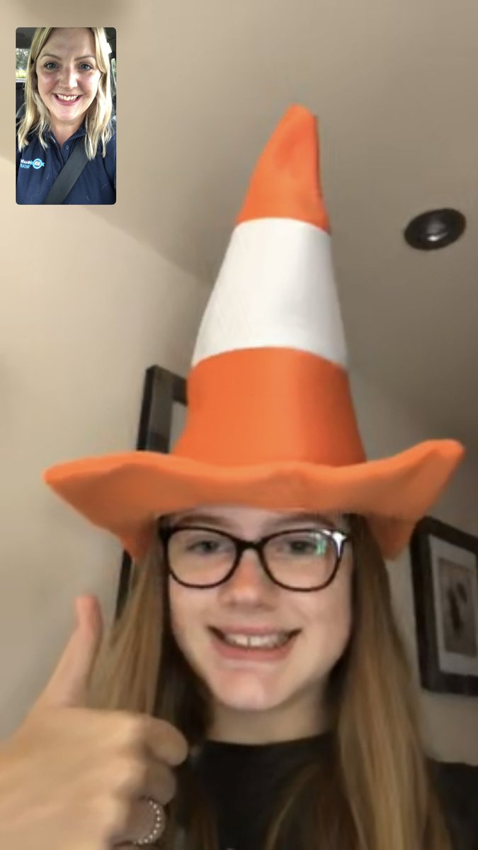 LizHoggarth's tweet photo. Eva received an early #birthday present today from her friend in #Chester 

She immediately #FaceTimed me with shear excitement to show me, I’m not sure it’s leaving her head!

#myautisticworld #daughter #love #crackers #minime #proudmummy 🥰 https://t.co/IM2J56XPia