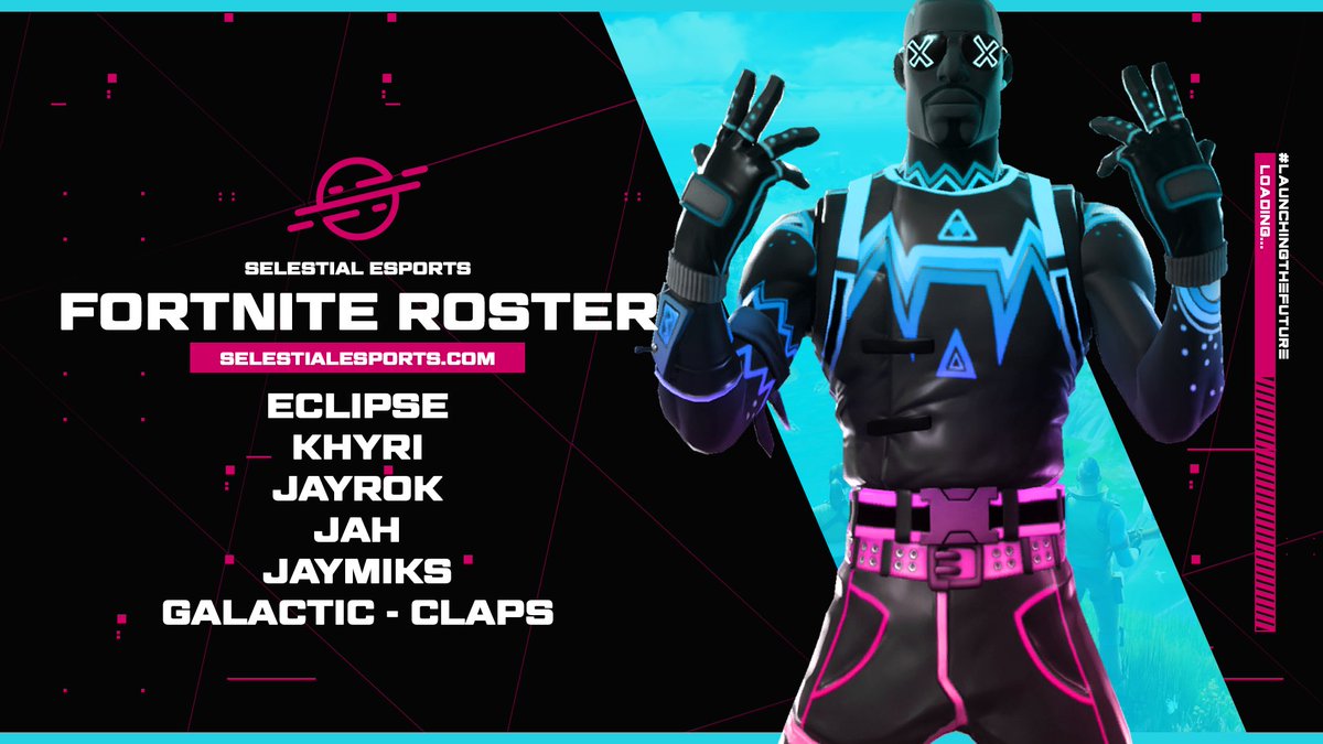 SelestialGG's tweet image. Please welcome our new professional Fortnite Roster! We're looking forward to seeing them do great with current tournaments and at the World Cup next year! 

@OfficialKhyri 
@JimwJAY 
@BjPoiso 
@Jaymiks_ 
@selest_eclipse 
@Jayrokfr
