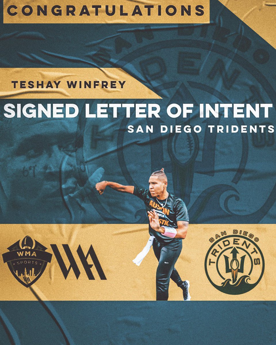 WMASports's tweet photo. @wmasports are pleased to announce that we have signed a letter of intent for Teshay Winfrey to join @sandiegotridents #WMA #WMASports #timetomakemoves #watchthisspace https://t.co/FoApjKhGXA
