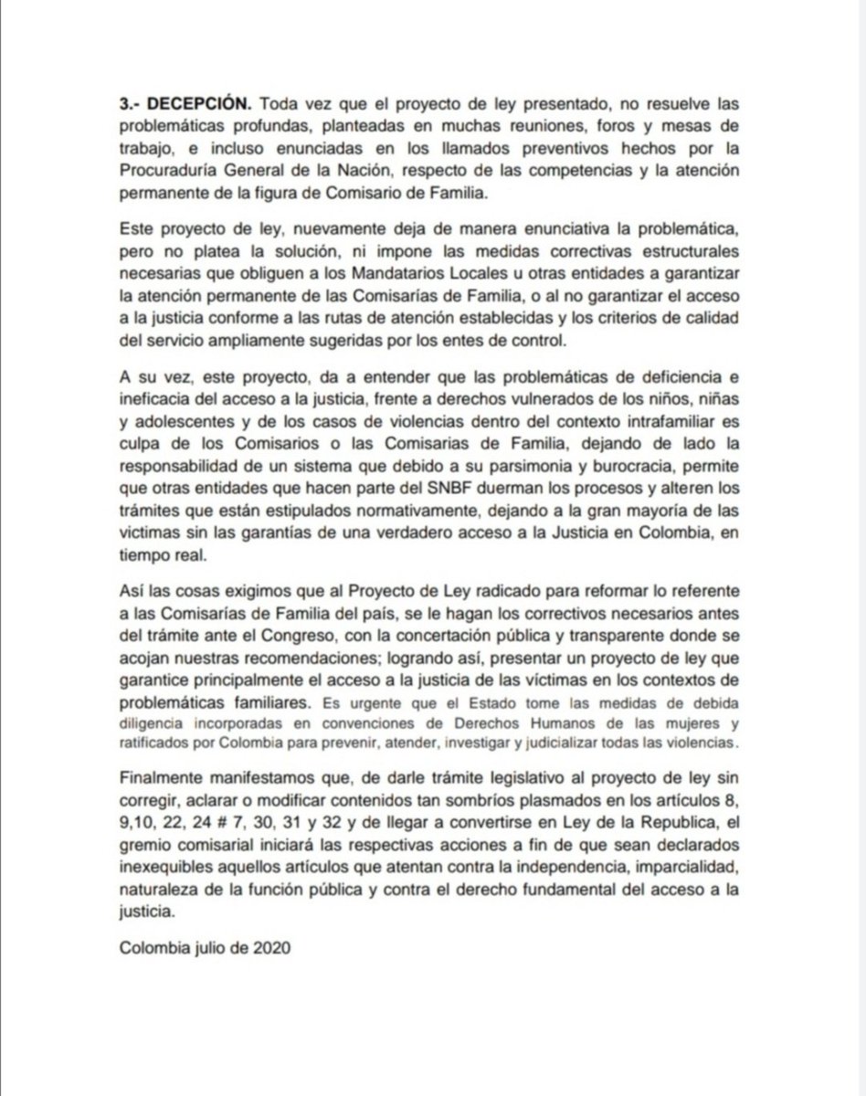 ComisariasC's tweet photo. Comunicado a la opinión pública por parte de los Comisarios de Familia de Colombia. https://t.co/EhuHPwSeXC
