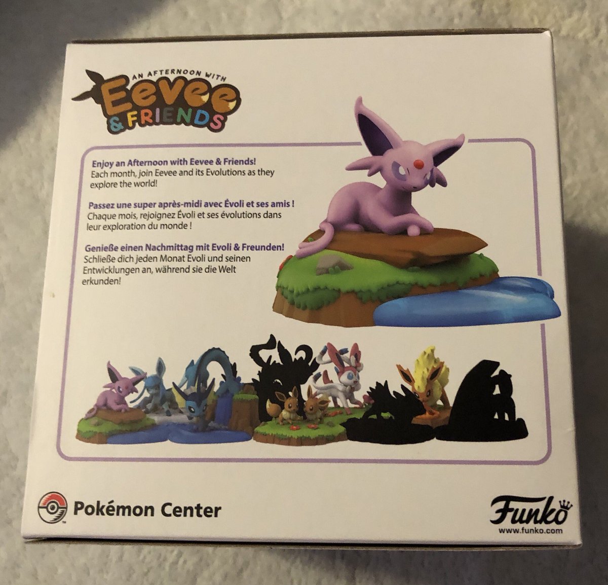 MrMrsPokemon's tweet photo. Espeon has arrived! Almosted forgot to snag this one for the set but was able to get it ordered. #espeon #pokemoncenter #eveeandfriends #eveeevolution #pokemon https://t.co/Ybee1egzLn