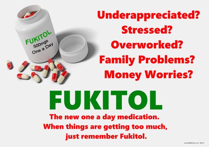 naffgifts's tweet image. Feeling stressed? Our Fukitol wall sign will cheer you up! naffgiftshop.co.uk/funny-signs-20… 
#fukitol #wallsign