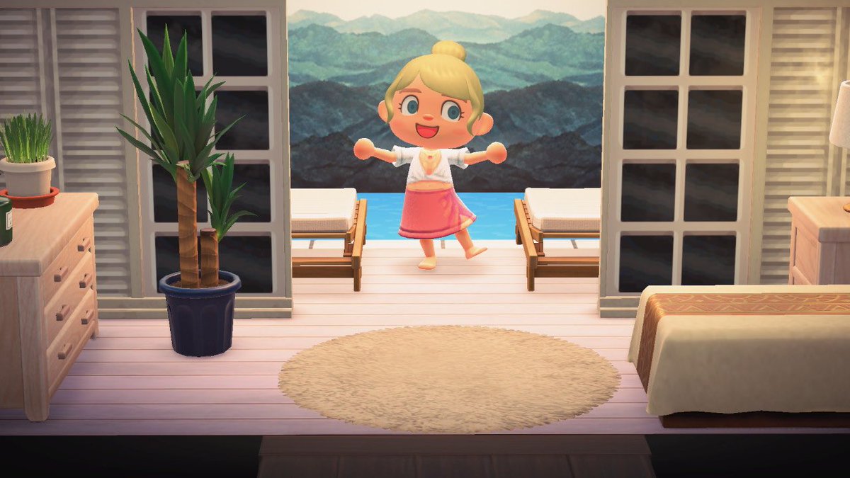 acnh_chlo's tweet photo. Pool day in my infinity pool bedroom !!! 🏞 #ACNH #AnimalCrossing  #ACNHDesigns https://t.co/iqpOnotnqk