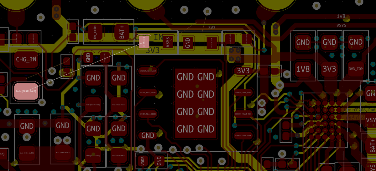 June 7: We realize that a short circuit from VSYS (which is accessible on the top board) to GND will make the diode that we introduced release its magic smoke. A self resetting fuse will hopefully protect it.