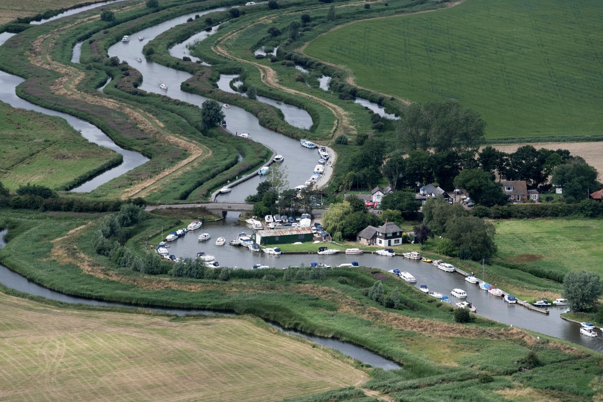 Ludham Bridge aerial image - across the River Ant in Norfolk UK #Ludham #aerial #image #RiverAnt #BroadsNP #aerialphotography #TheBroads #Norfolk