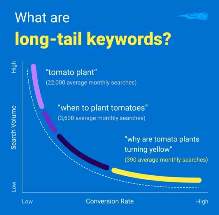 DigitalElmnts's tweet photo. What are long tail keywords? 

Here's a great illustration by @semrush https://t.co/BlFxIN9mFw
