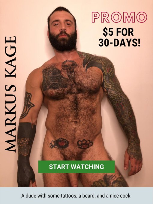 Canadian ?? Hunk @kage_markus has an @OnlyFans private site! Take a look a this dude with tats, a beard