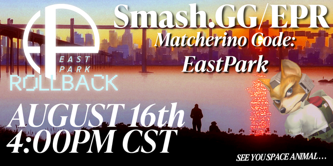 My editor @Queue_SS is running a Online Melee tournament!!! Show some love and it will be streamed on my channel this Sunday Make sure to use the MATCHERINO CODE 'EastPark' to donate for a free 0.50 matcherino.com/tournaments/32…