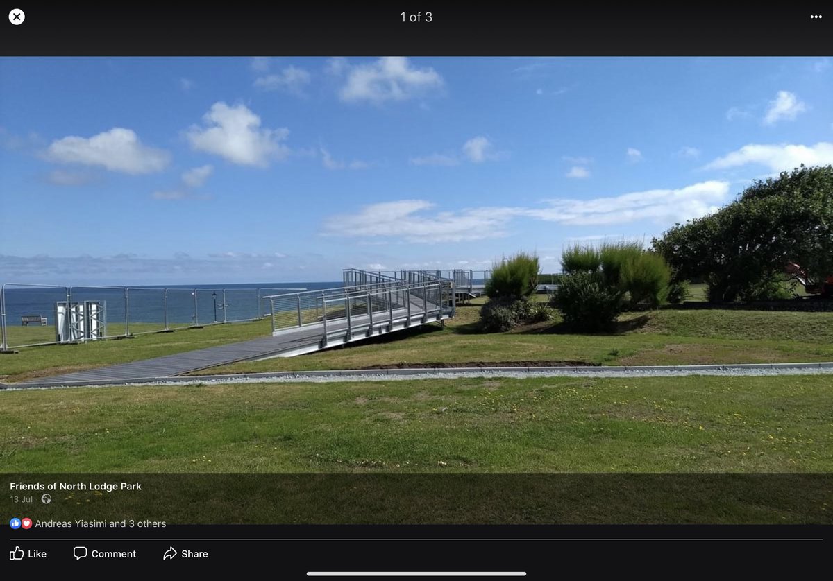 EmmaSpagnola's tweet photo. The new accessible bridge in #NorthLodgePark in #Cromer linking one side of the park to the sea front path. We also have a lift the #WestSide of Cromer to take you down to the prom and a #ChangingPlaces in our town centre Meadow car park. Soon to come a beach wheelchairs. https://t.co/xeWmk2KiKq