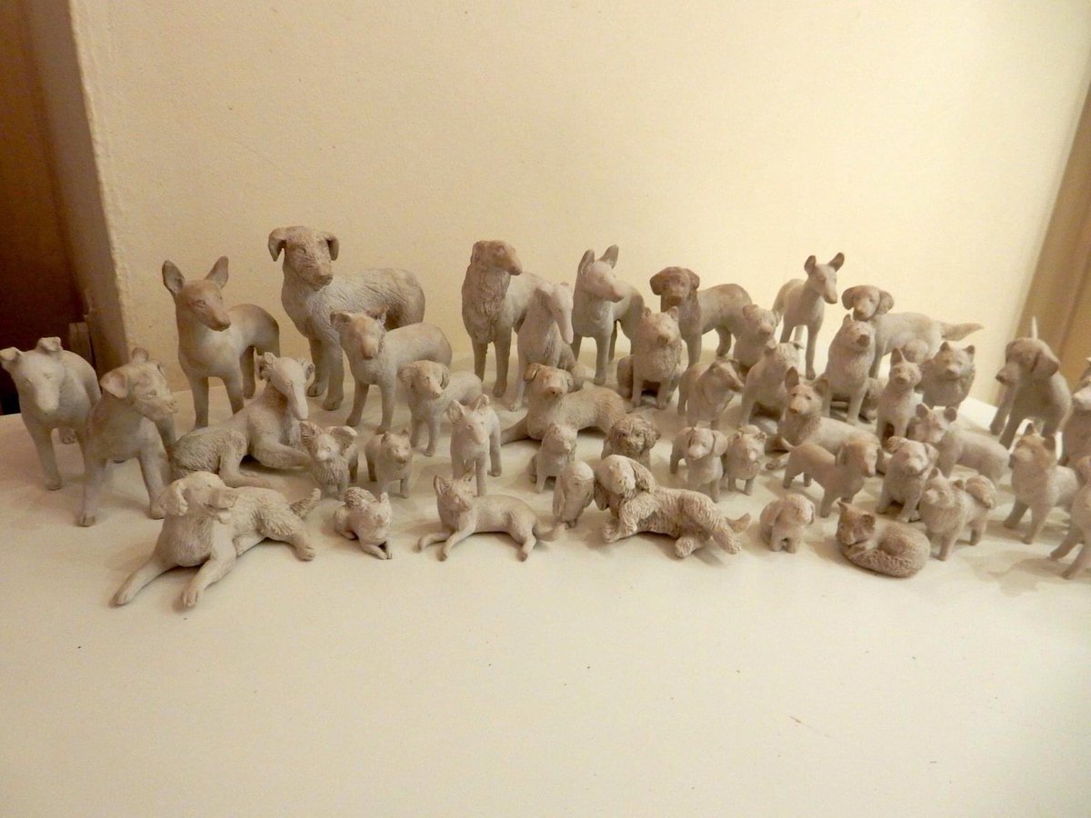 JKitowksi's tweet photo. So I took this picture of the critters I have made in lockdown. That was at least a month ago and needless to say there's a good few more of them. I've also got a heap of others waiting to be glazed. Anyone want first dibs? Support for independent artists? https://t.co/YzCw97ep1w