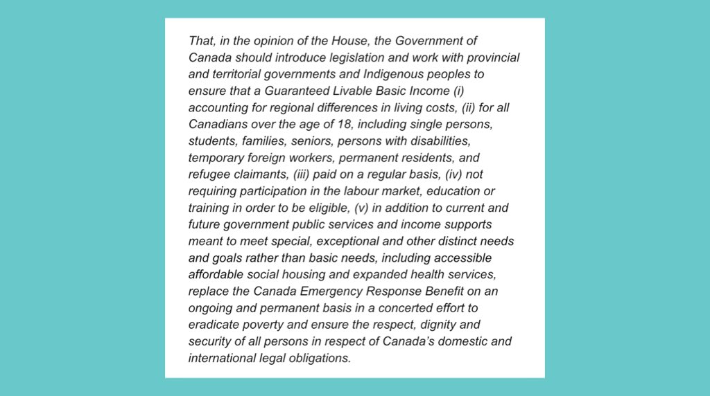 In honour of the work of <a href="/BasicManitoba/">Basic Income Manitoba</a> and <a href="/basicincomecdn/">Basic Income Canada</a>, I am thrilled to announce a motion I submitted last week to convert the #CERB into a permanent guaranteed liveable #basicincome! #NoComradeLeftBehind #NoComradesUnder1k