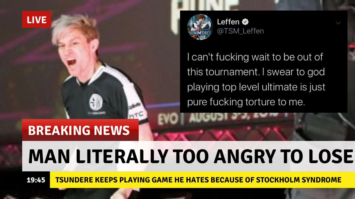 تويتر \ TSM FTX Leffen على تويتر: "People said I could only learn Taunt jet  upper with the Crossup, people called it "tool assisted" and "immoral" and  "cheating" to do it. So
