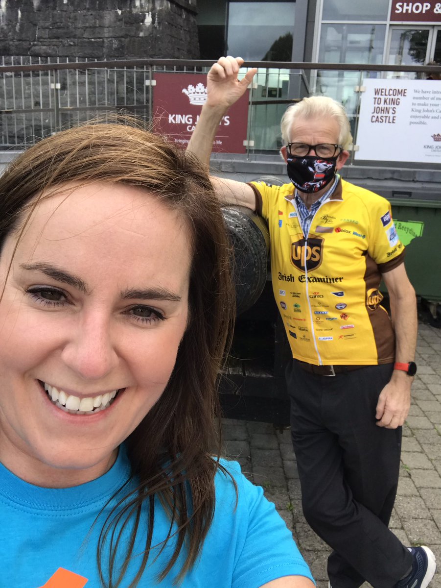 DSLimerick's tweet photo. Christy Enright is a #Limericklegend who usually does the @TourDeMunster each year. He did a smaller section this year in Kerry in support of our charities. We were delighted to see him at @KingJohnsCastle too!
Donate to support - https://t.co/QdYM8uxQMH https://t.co/Hvon8OR8Q5