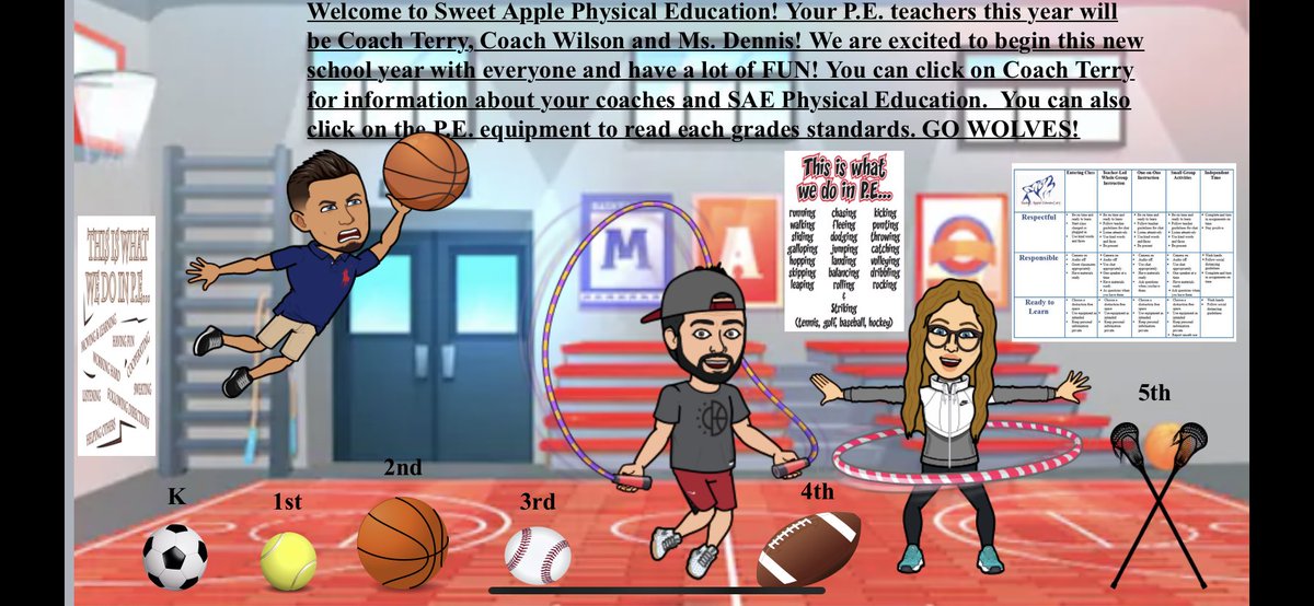 Virtual Gym set up coming along! #SAEwolves #PhysEd #getmoving #virtuallearning