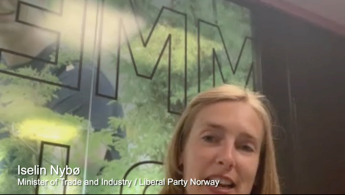 “We can contribute to making the #batteryindustry even greener…The #Norwegian Government is working on a strategy for a #circulareconomy”—<a href="/IselinNybo/">Iselin Nybø</a>, Norwegian Minister of Trade &amp; Industry 🇳🇴 (Lib.) livestream.com/accounts/26229… #Prosess21 #BuildBackCircular #EUGreenDeal <a href="/lindcecilie/">Cecilie Lind</a>