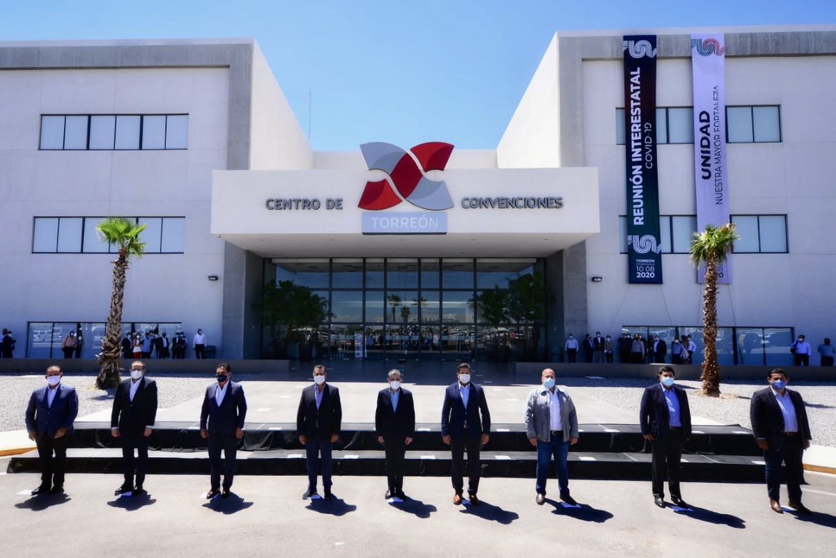 mrikelme's tweet photo. Hoy recibimos en #Torreón a los gobernadores de Nuevo León, Tamaulipas, Michoacán, Colima, Jalisco, Aguascalientes, Guanajuato y Chihuahua para llevar a cabo la Reunión Interestatal #COVID19, donde abordamos distintos temas de interés para nuestras entidades y la nación. https://t.co/8baE1NxiSL