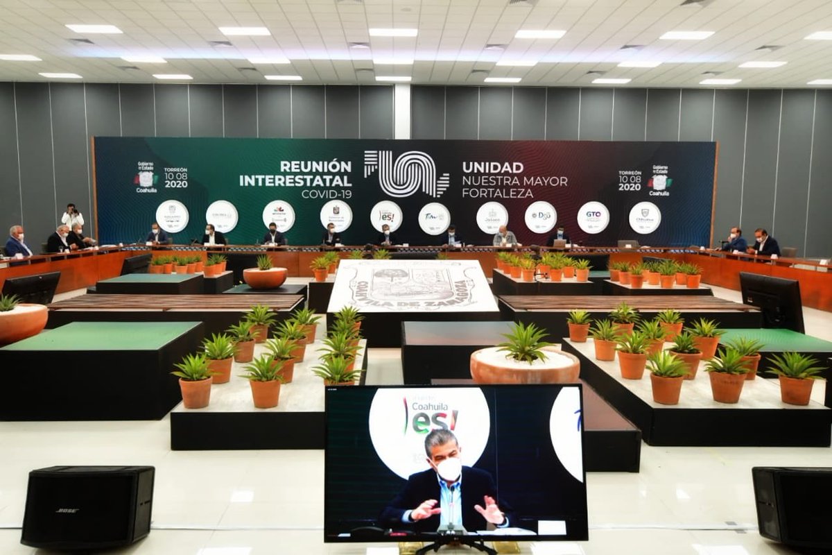 Hoy recibimos en #Torreón a los gobernadores de Nuevo León, Tamaulipas, Michoacán, Colima, Jalisco, Aguascalientes, Guanajuato y Chihuahua para llevar a cabo la Reunión Interestatal #COVID19, donde abordamos distintos temas de interés para nuestras entidades y la nación.