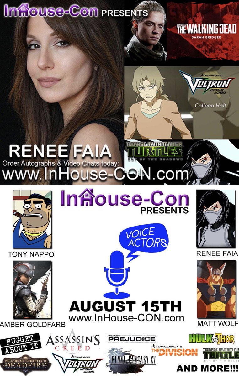 reneefaia's tweet photo. I’ll be participating in a LIVE virtual panel this Saturday 12PM! Tix &amp; pix available now &amp; also private video chats! Purchase your tickets before Friday 5PM at: https://t.co/xdB3FQC1TJ #staysafe #InHouse-CON @coolwatersprods #VoltronLegendaryDefender #finalfantasy #tmnt https://t.co/tdaVVvKOth