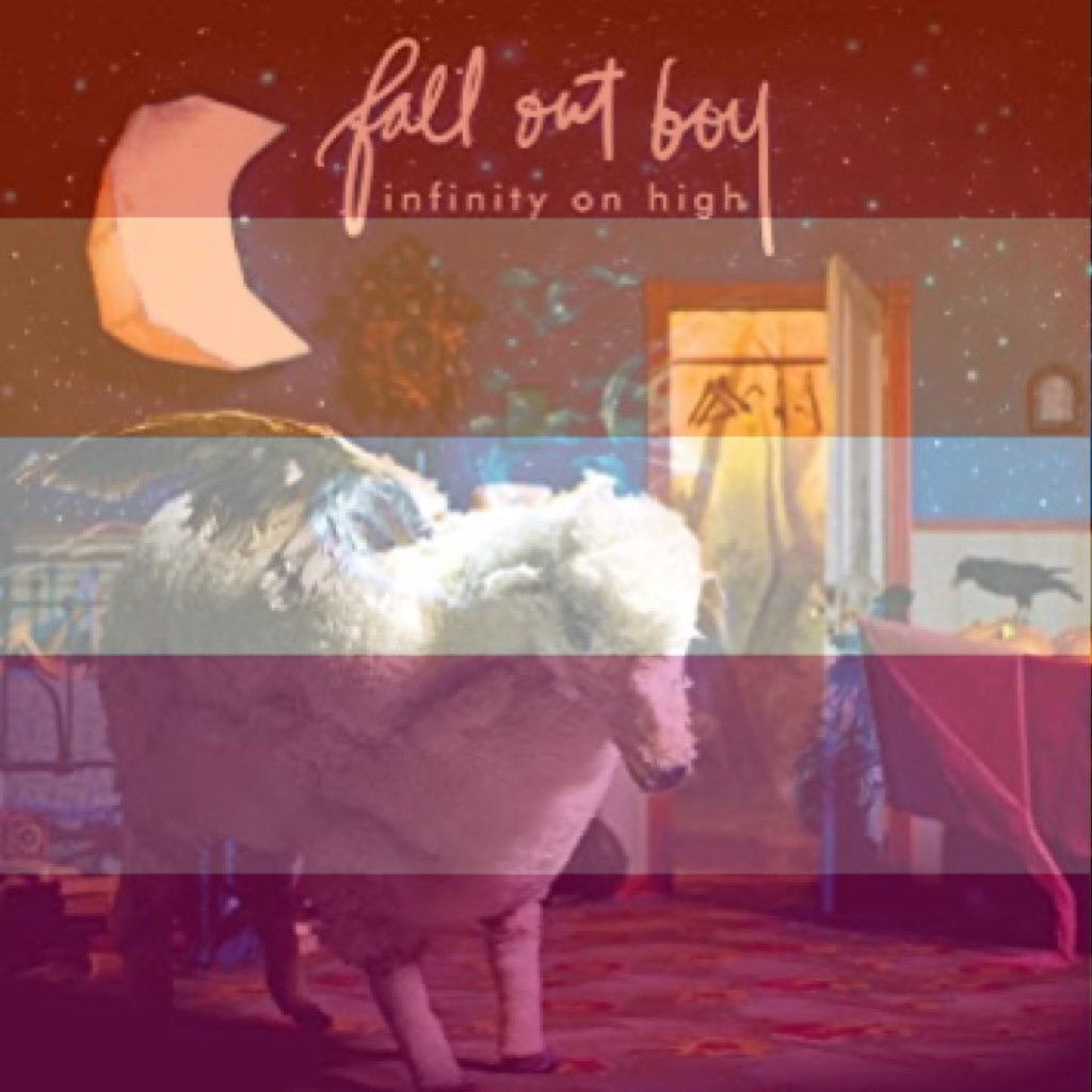 fob album covers but I slapped the lesbian flag over them bc I am a lesbian and I like fall out boy