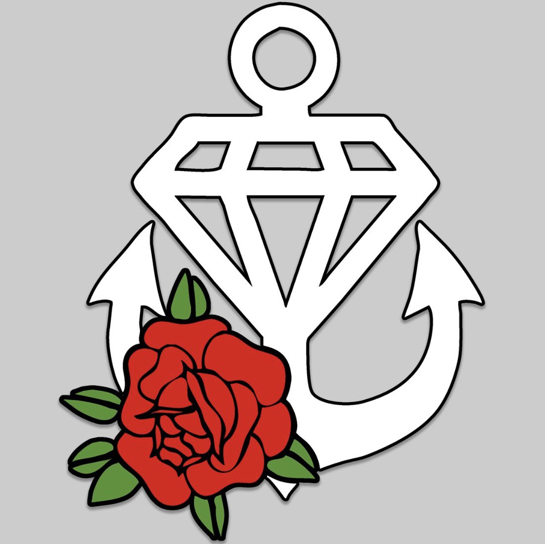 chuckster01995's tweet photo. Thinking about getting this @FRONZ1LLA #StaySickThreads logo tattooed on me... question is, what color should I get the anchor? https://t.co/c0fYcYuD9i