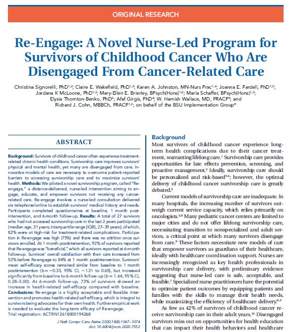 Survivors of childhood cancer need help to access high-quality #survivorship care, for a better #qualityoflife after cancer.

NEW PAPER!
jnccn.org/view/journals/…

NEW STUDY!
newsroom.unsw.edu.au/news/health/ch…

With support from: <a href="/CCNewSouthWales/">Cancer Council NSW</a> <a href="/KidsCancerProj/">The Kids' Cancer Project</a> <a href="/thekca/">Kids Cancer Alliance</a>