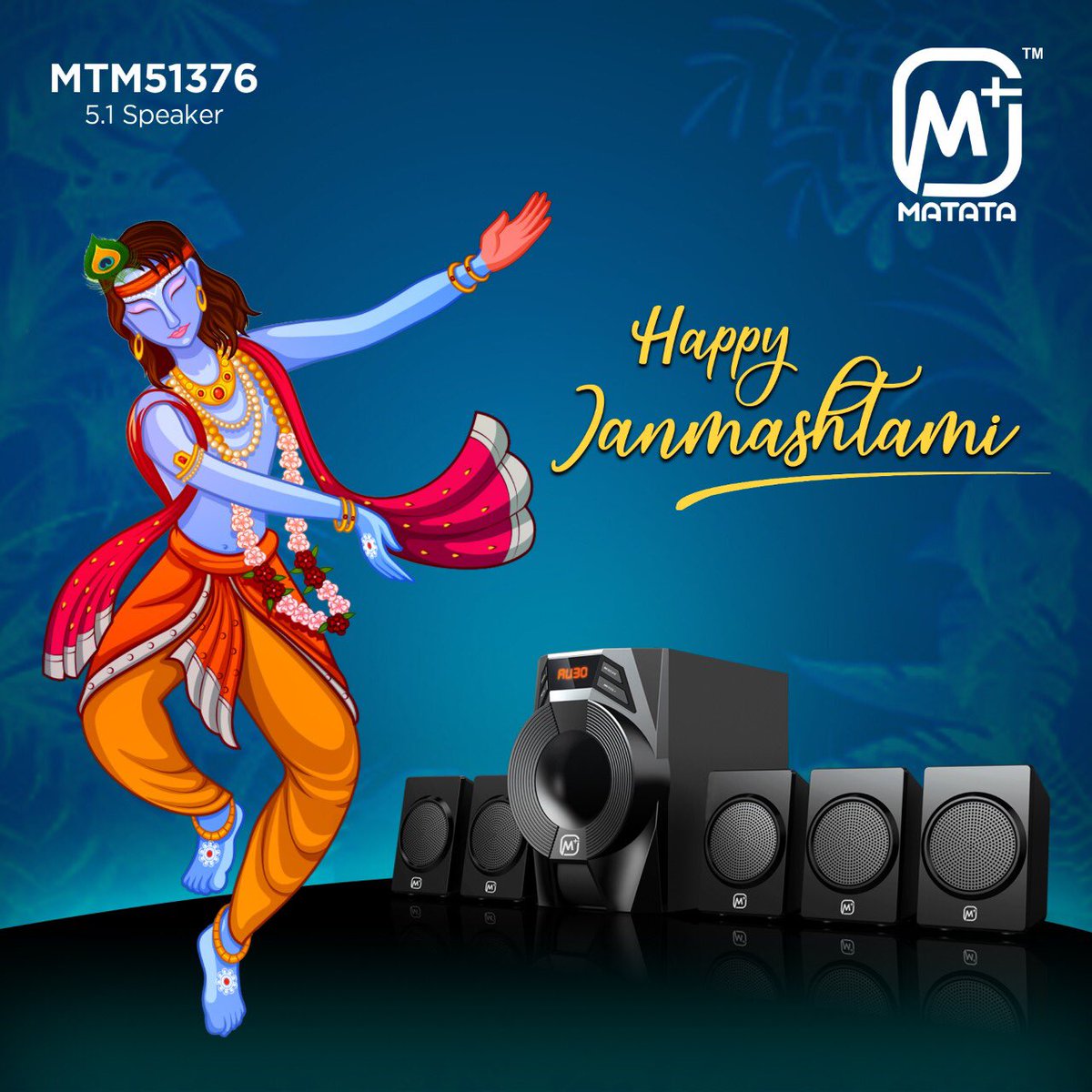 MatataIndia_Off's tweet photo. Let Lord Krishna fill your life with music of love, laughter &amp; prosperity. #HappyJanmashtami #Music #Speaker #TheMatataWay https://t.co/sWnmRoraA6