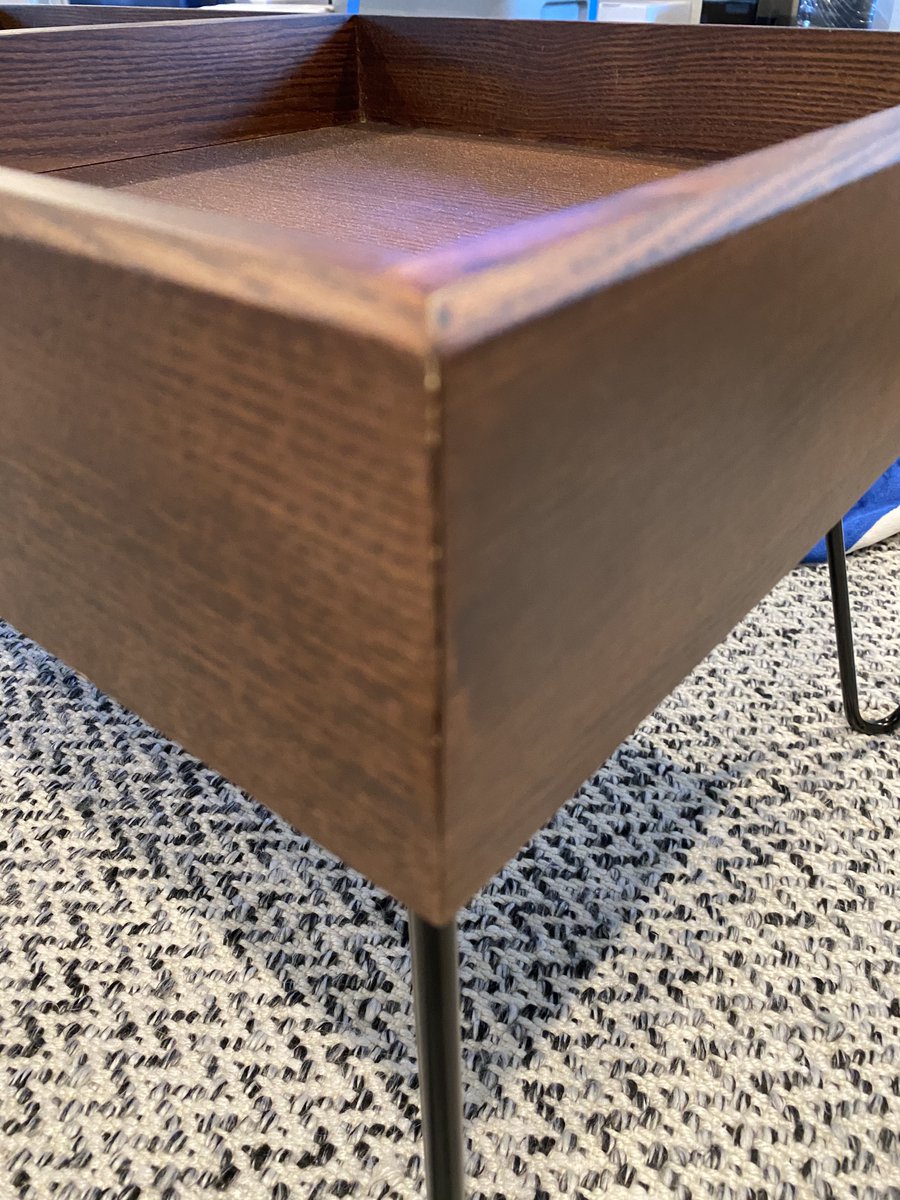 Tat2greg's tweet photo. Stay away from buying furniture from @hiburrow Poor quality.  Had to return 2 pieces already, corner base and backs. Today the coffee table showed up and the corner was spit rt out of the box.  The couch was engineered poorly.  Most of the pins did not match up with the holes. https://t.co/QO5487IX9S