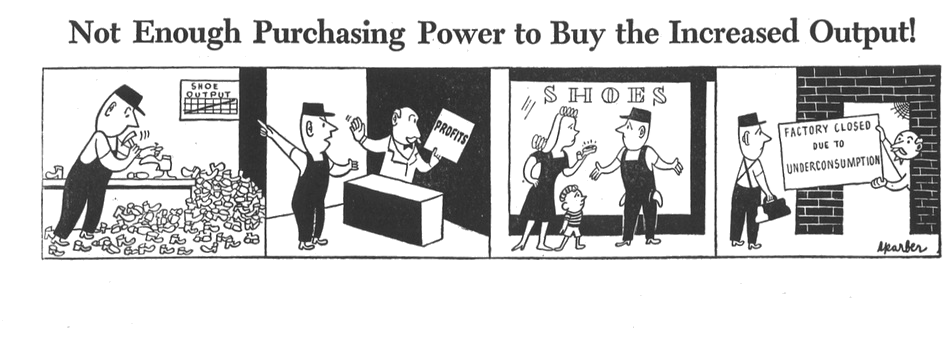 As Utah banker and future Fed Chair Marriner Eccles told Congress in 1933, “It is for the interests of the well to do... that we should take from them a sufficient amount of their surplus to enable consumers to consume and business to operate at a profit.”