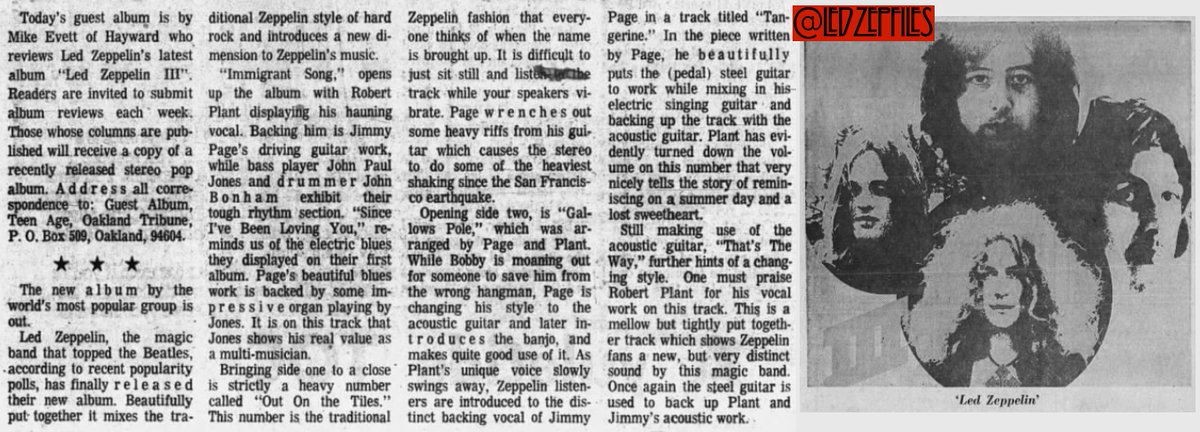 LedZepFiles's tweet photo. #LedZeppelin III review, 1970. https://t.co/hj51To6YHX