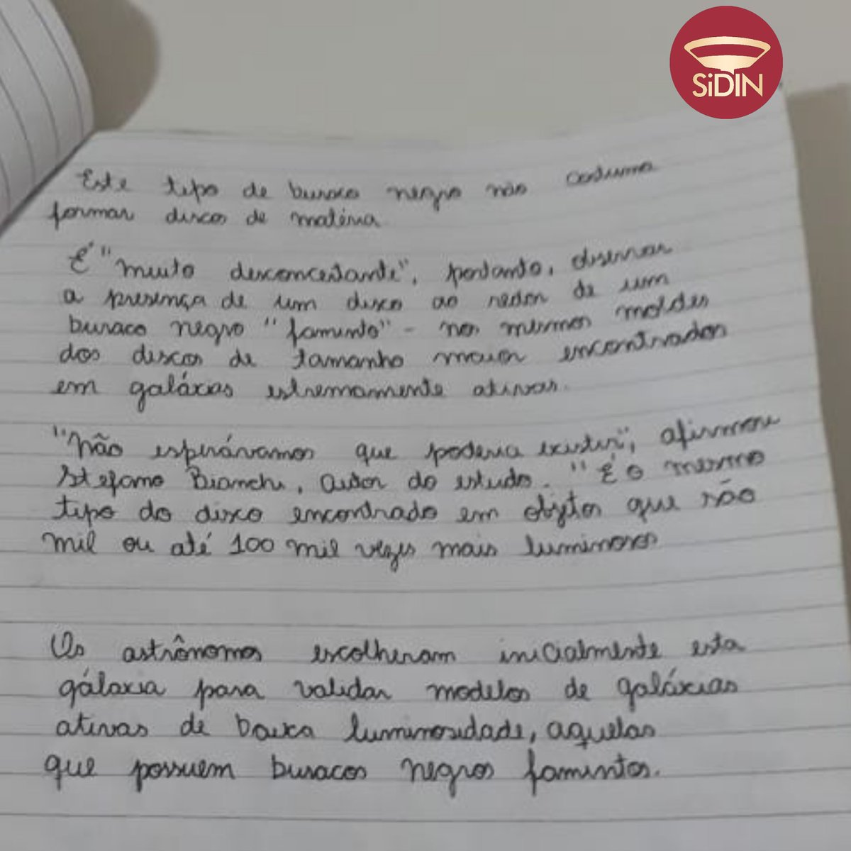 SiDINiteroi's tweet photo. Eles acharam o comitê tão legal que se propuseram a escrever algumas matérias e nos mostraram depois. Incrível, né? Aqui temos "O estranho objeto encontrado pela NASA próximo a um buraco negro", escrita pela Maria, 6º ano.

Essa é uma das nossas histórias. E você? Qual é a sua? https://t.co/yPMjC5PHGx