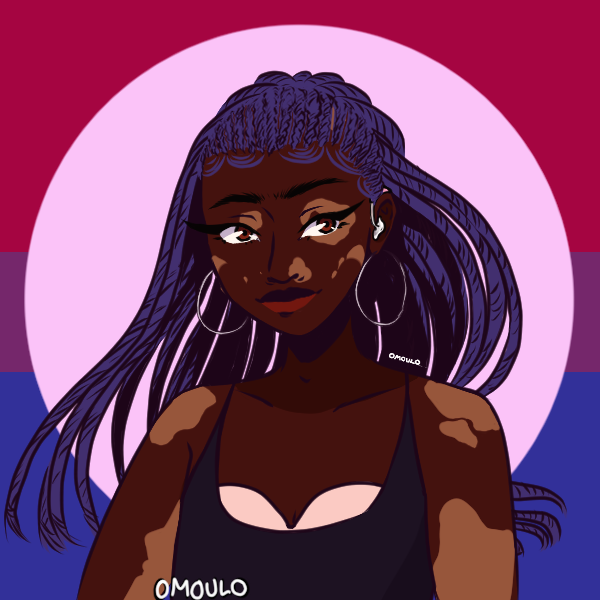 OMOULO'S ICON MAKER by @.omoulo -15 skintones, including several dark skin- a few different noses- several thick lip options- different textured hairs, braids, baby hairs (!!!), etc- wheelchair! hearing aids!- vitiligo option-hijab-pride flags https://picrew.me/image_maker/391245