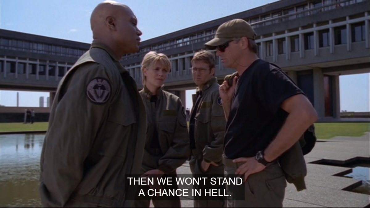 Teal'c has been along for the ride, following orders, this entire episode.Now he decides to have a mind of his own. And nobody backs him up (because Sam kinda can't, chain of command, and we're to assume Daniel agrees with Jack here)