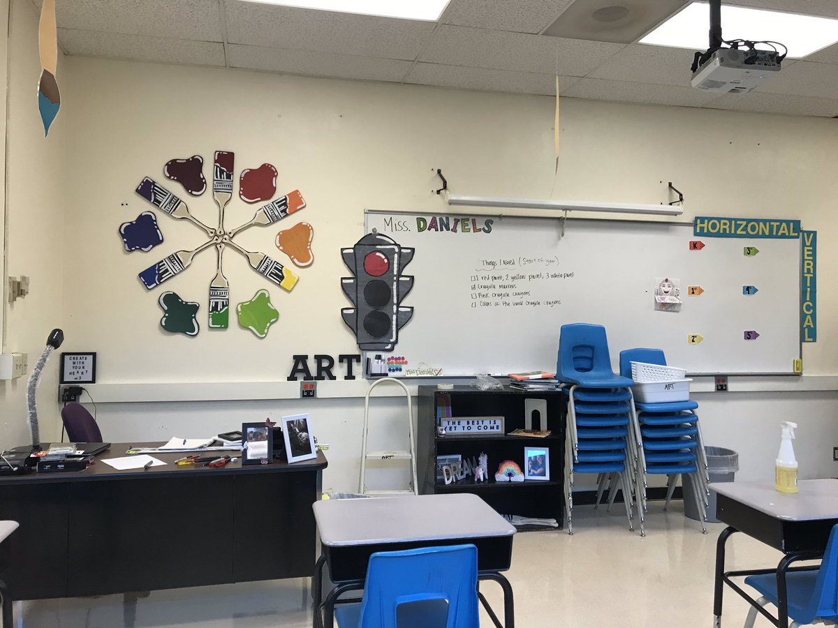 I still have a ton of work to do, but my room is finally coming together!  So excited for my first year! 💛#firstyear #artteacher #isdstrong