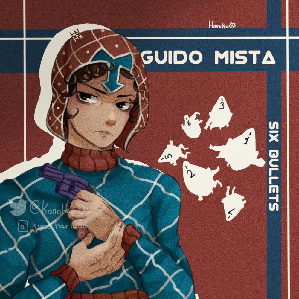 KonoHaruDa's tweet photo. Um WIP finalizado!! ⭐
Espero que gostem :3
🔁+💗= ajuda muito!🥰🥰🥰
#guidomista #goldenwind #sixbullets #JJBA #jjbafanart #jojo_anime #jojofanart #digitalart #MediBangPaint https://t.co/kwRBa6wzJV