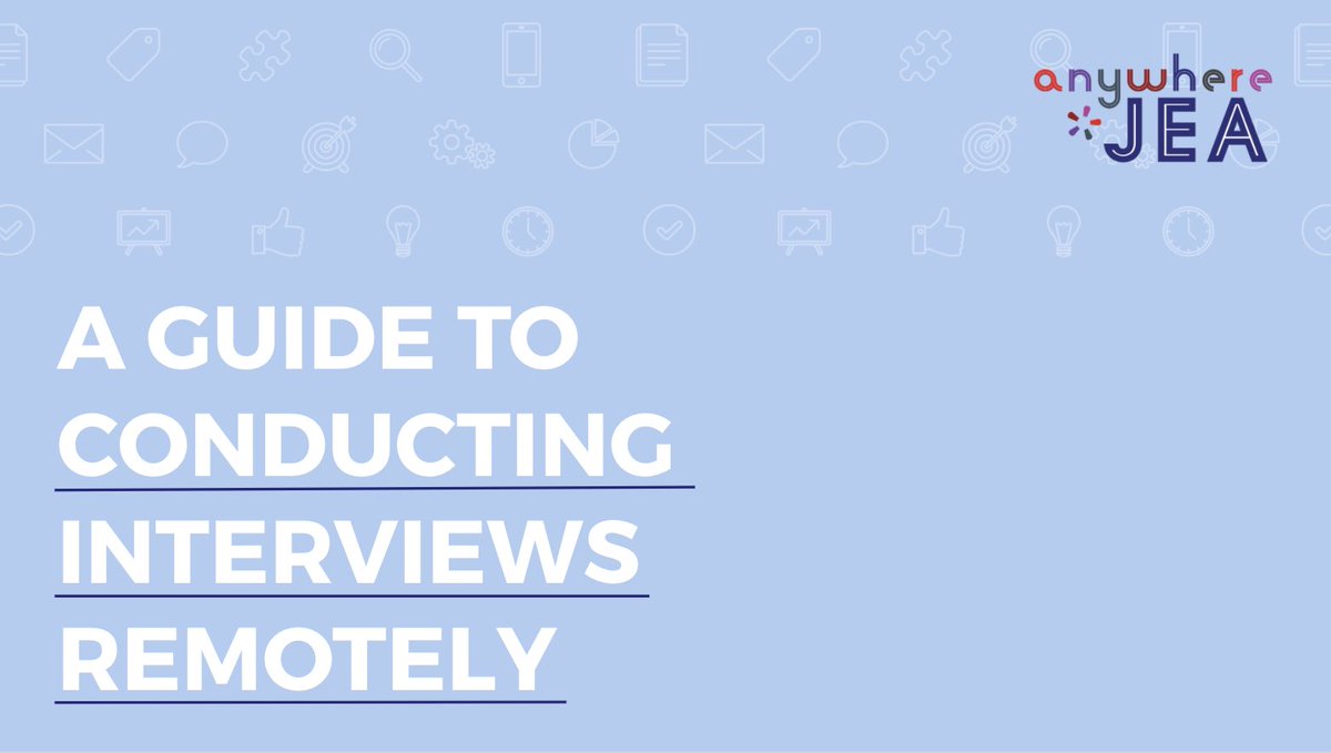 nationalJEA's tweet photo. New resource: A guide to conducting interviews remotely. https://t.co/xCoMRdqHXr #anywhereJEA https://t.co/Tv5jL5GxSt